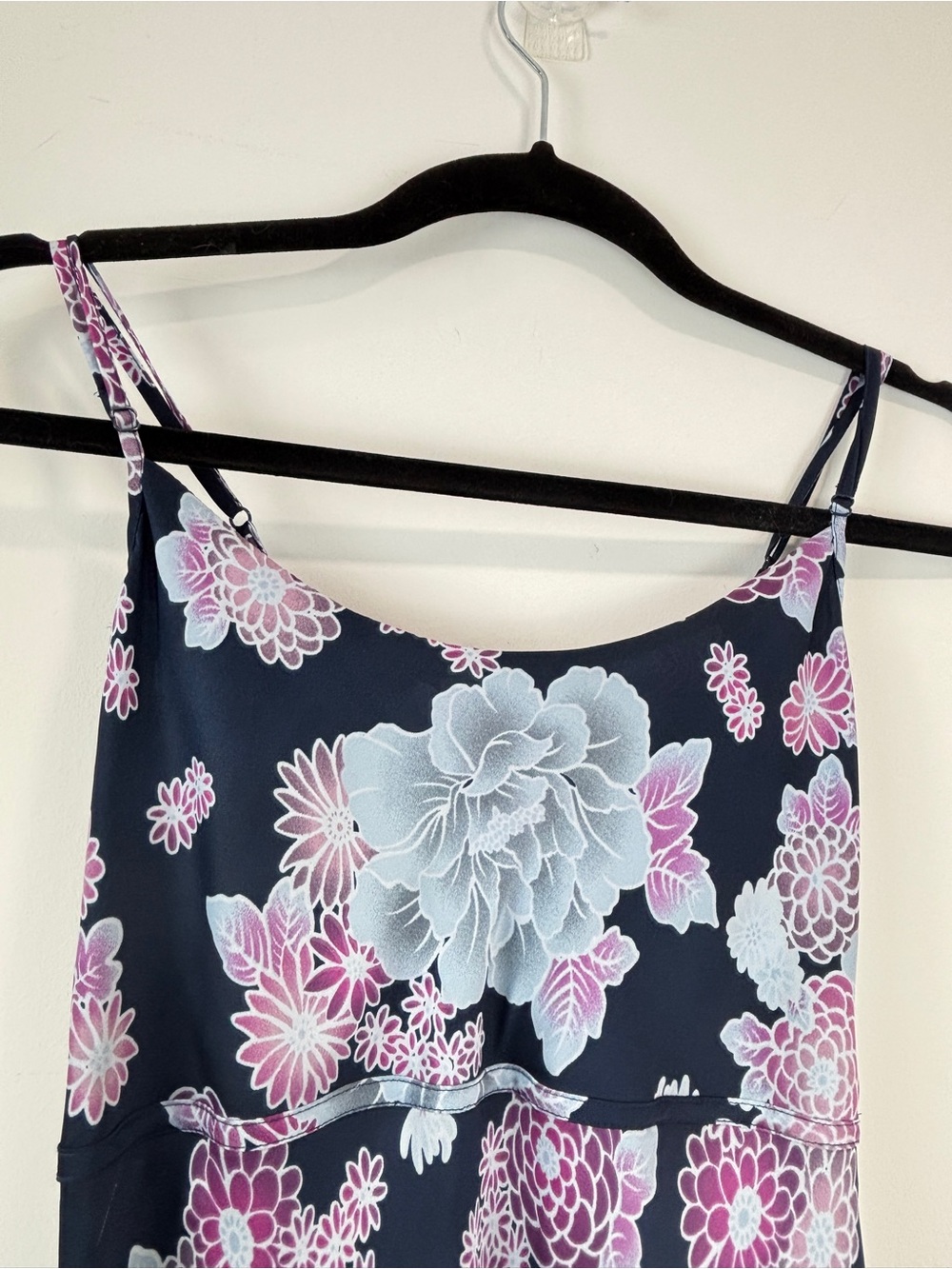 La Vie en Rose Floral Slip Dress Maxy Empire Waist Satin Strappy A-Line Flowy M - Picture 3 of 13